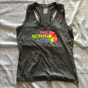 The North Face Women's Charcoal Tank with Colorful Logo